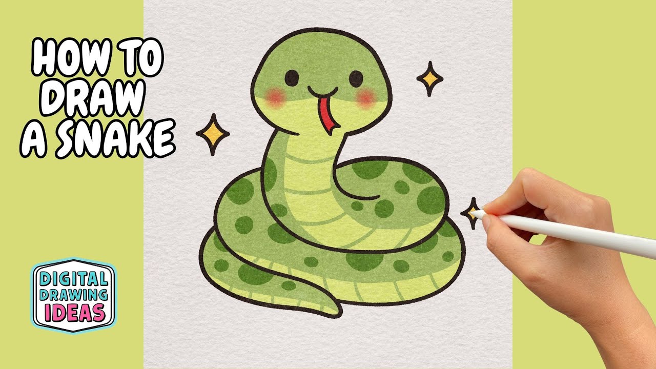 How to draw a Snake | Easy Drawing Tutorial