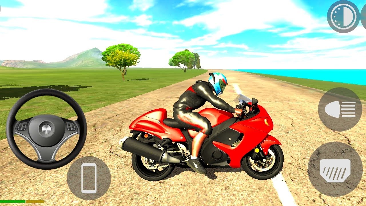 Red Hayabusa Brutal Top Speed Run | Indian Car Simulator x Indian Bike Driving 3D Gameplay 🔥🏍️