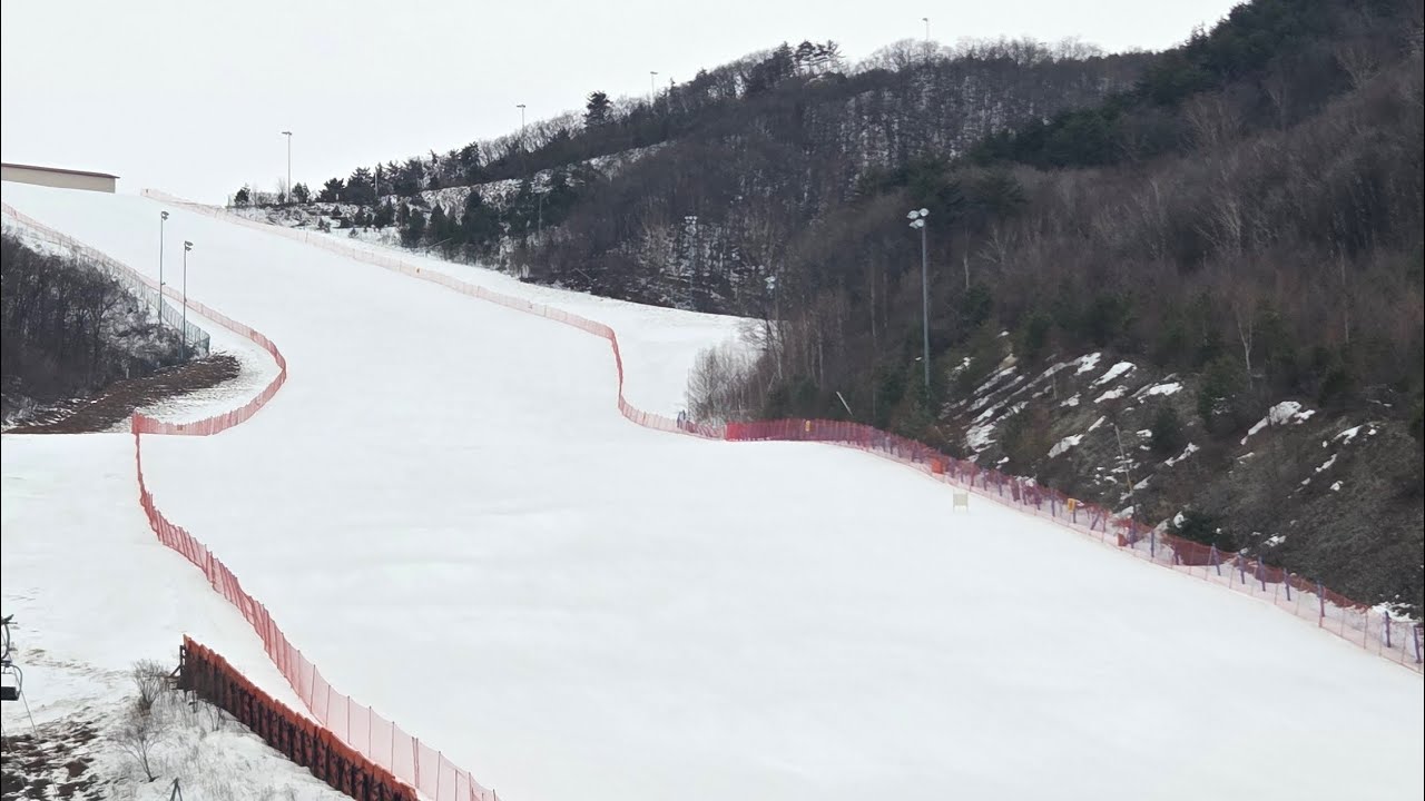 Ski 20260210 오투리조트 스키장 글로리2 오늘의 첫번째 런 - 정말 만족스러운 완벽한 슬로프 컨디션