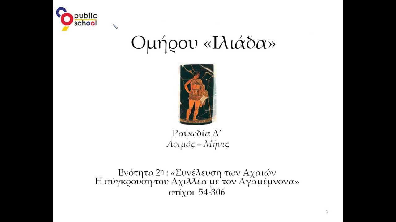Ραψωδία Α, εν.2, ερ.1 σελ.32 - Ιλιάδα Β' γυμνασίου