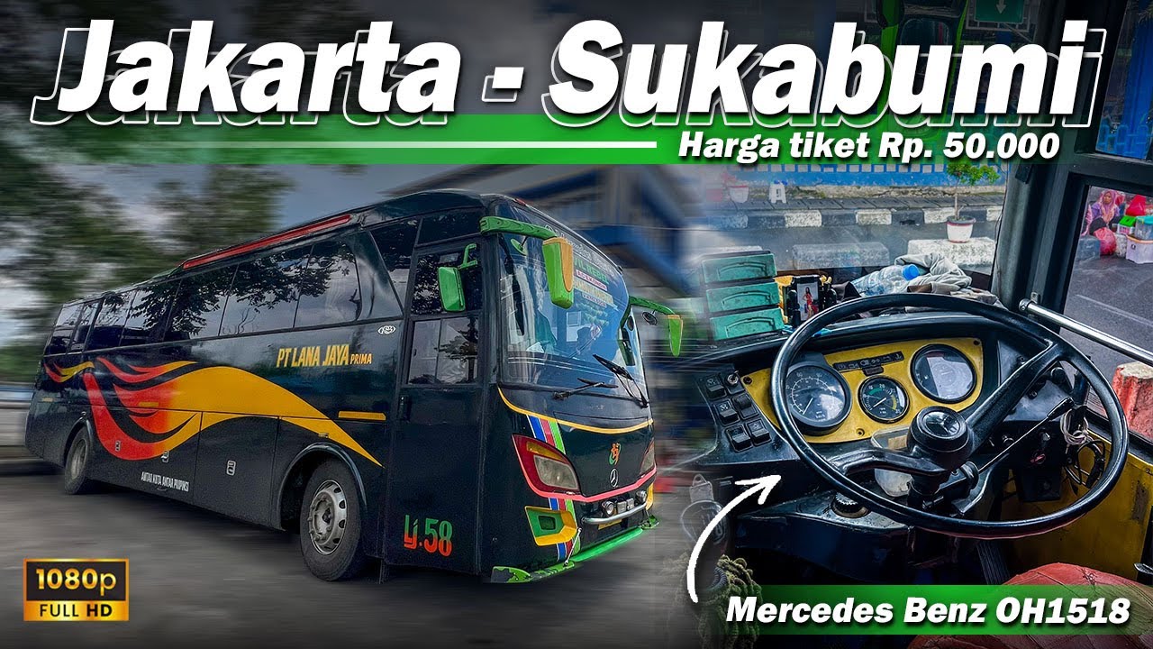 JAKARTA - SUKABUMI NAIK BUS PRIBUMI PO LANA JAYA PRIMA || Chassis langka Mercedes Benz OH1518 ‼️