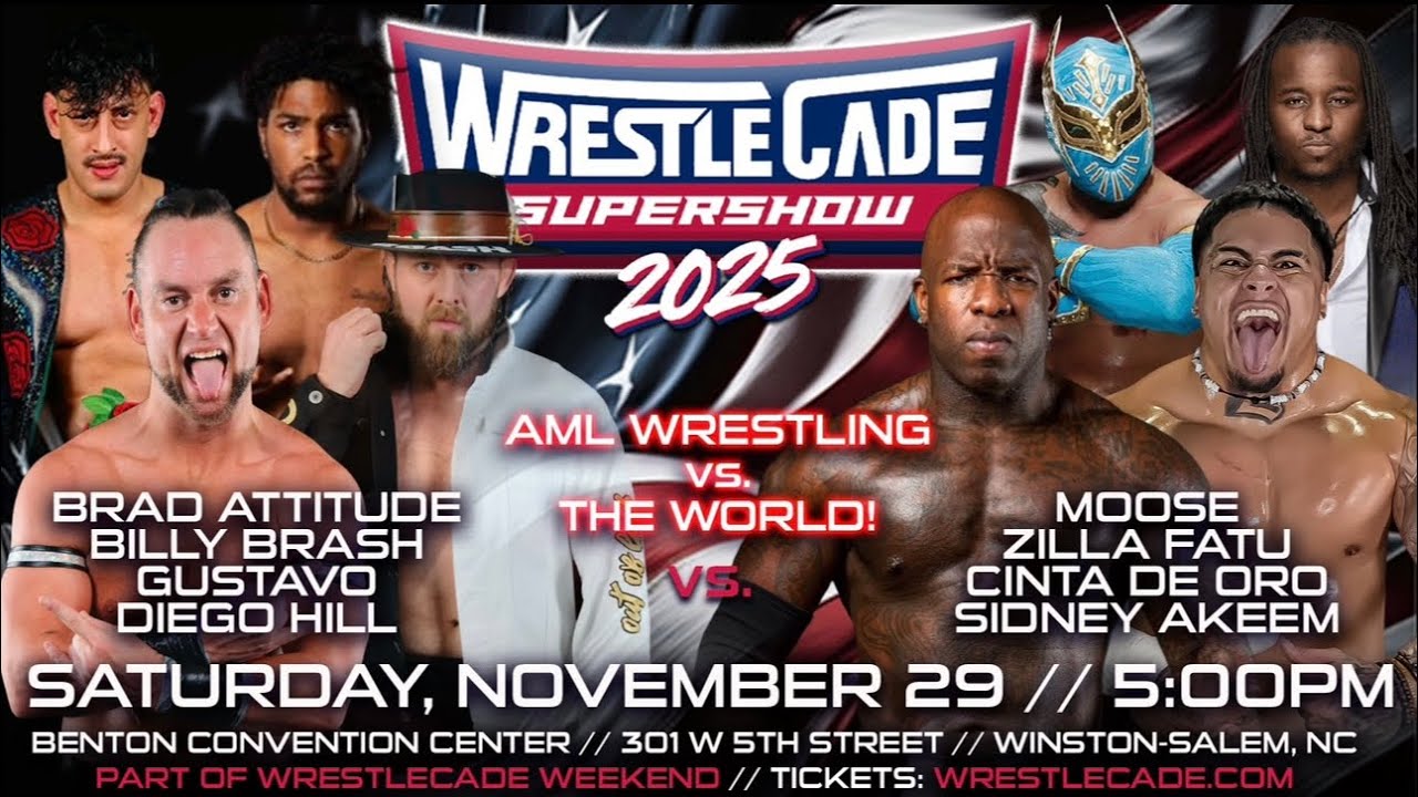 ATTITUDE, GUSTAVO, BRASH, DIEGO VS ZILLA FATU, MOOSE, SIN CARA, SIDNEY * WRESTLECADE 8 MAN TAG MATCH