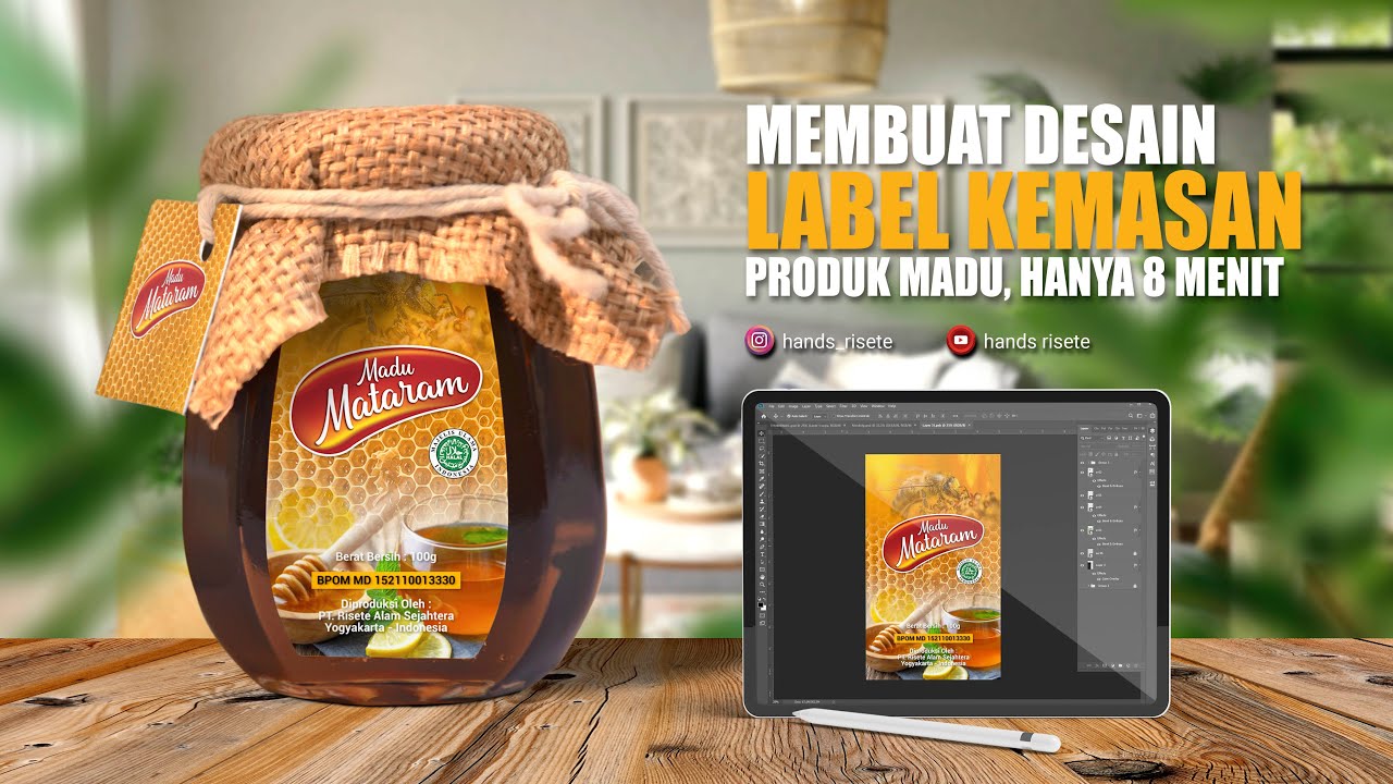 Cara Membuat Desain Label Kemasan Produk Madu Hanya Dalam 8 Menit