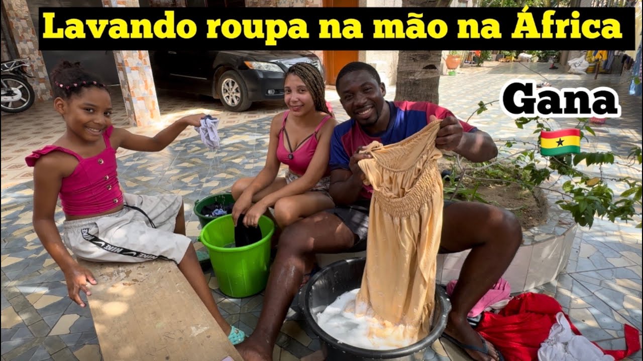 Vida na África: Minha Família Brasileira Lavando Roupa na Mão Pela Primeira Vez!