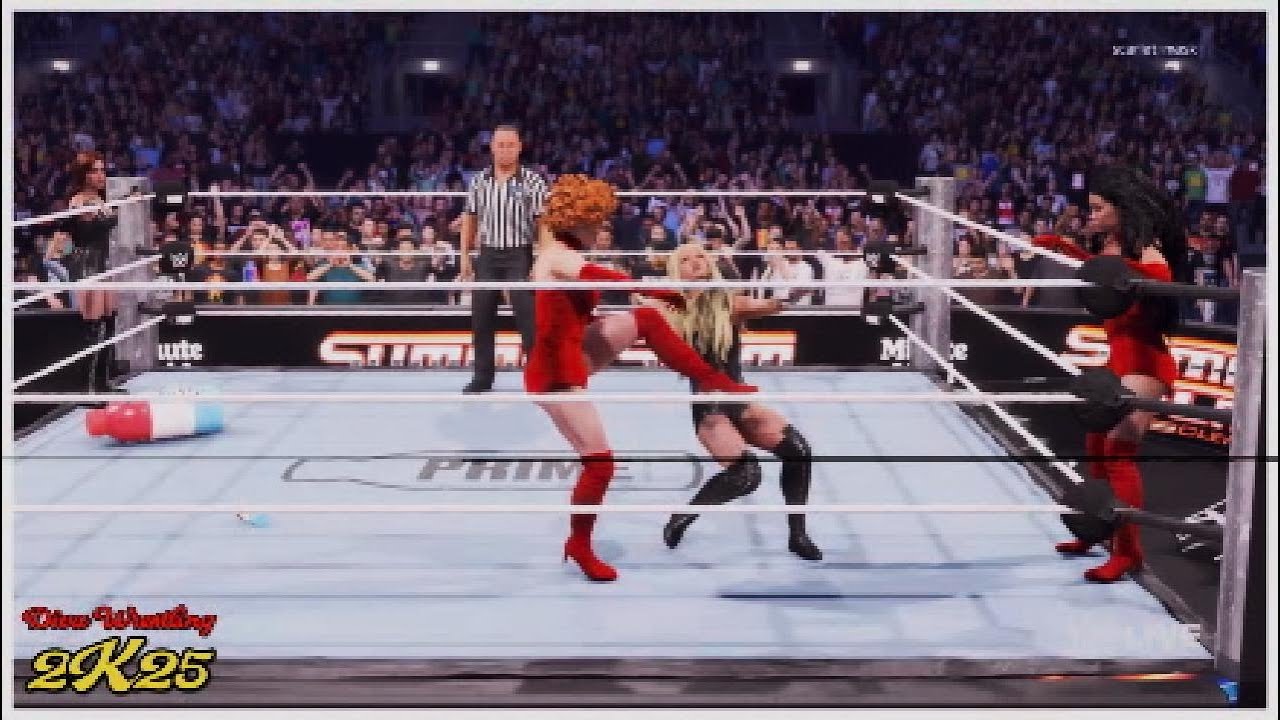 WWE 2K25 MA City 🖤 Vs The B.A.D. Girls ❤️ - Celebrity Wrestling Tag Team Match 