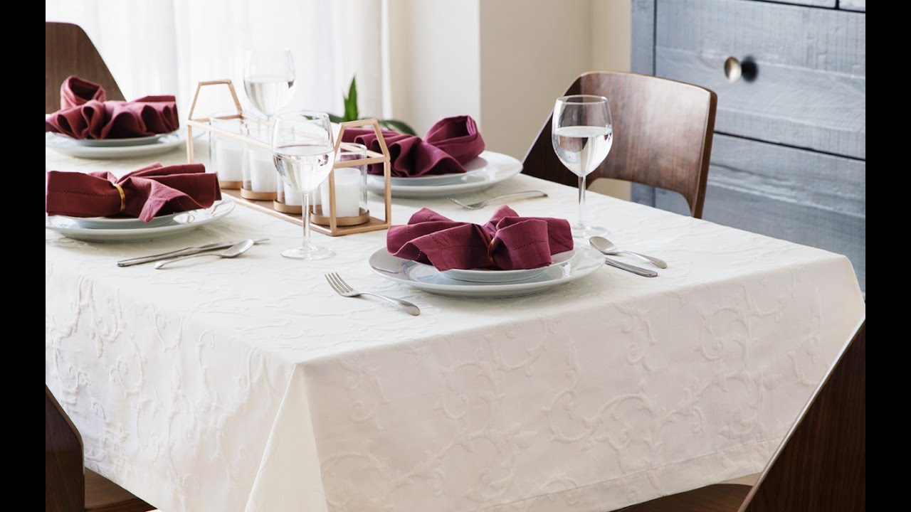 This linen tablecloth practically cleans itself.
