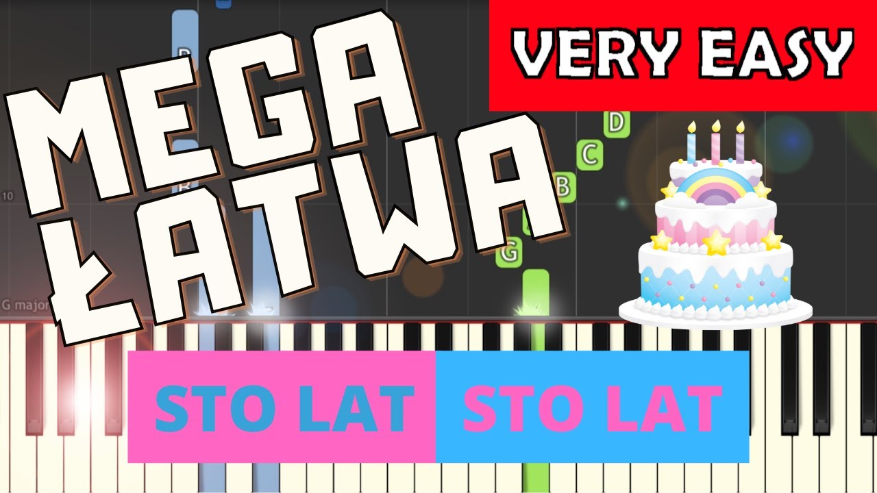 🎹 Sto lat, sto lat (niechaj żyją nam) - Piano Tutorial (MEGA ŁATWA wersja) 🎵 NUTY W OPISIE 🎼
