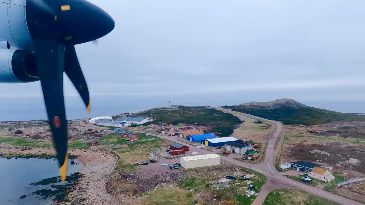 Landing in St. Pierre, Saint-Pierre et Miquelon | Air Saint-Pierre ATR 42-600