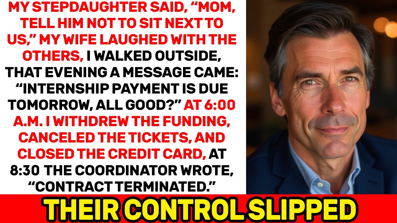 My Stepdaughter Told Me Not to Sit, My Wife Laughed — By Morning Her Contract Was Terminated
