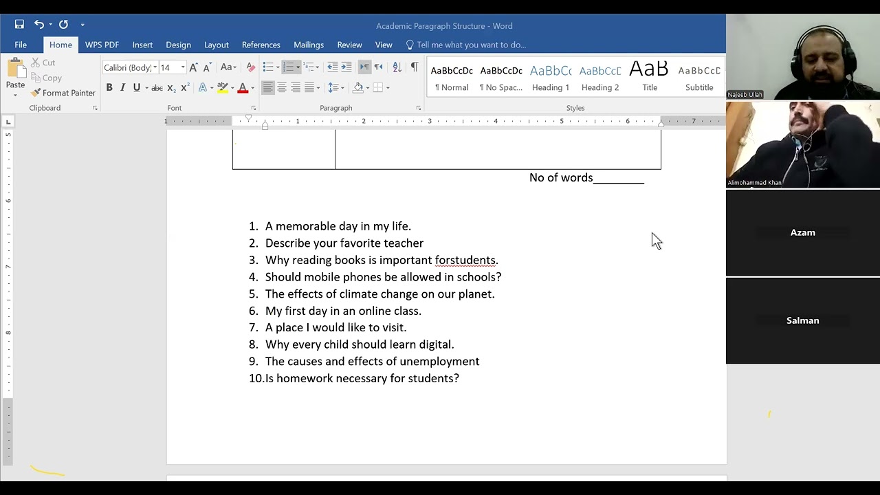 Paragraph Structure and Practice