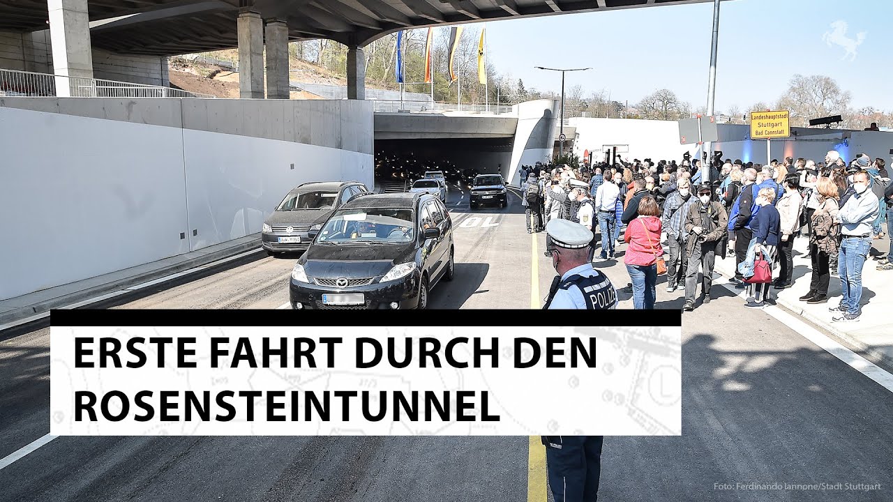 Er&ouml;ffnung in Stuttgart: Erste Durchfahrt durch den Rosensteintunnel