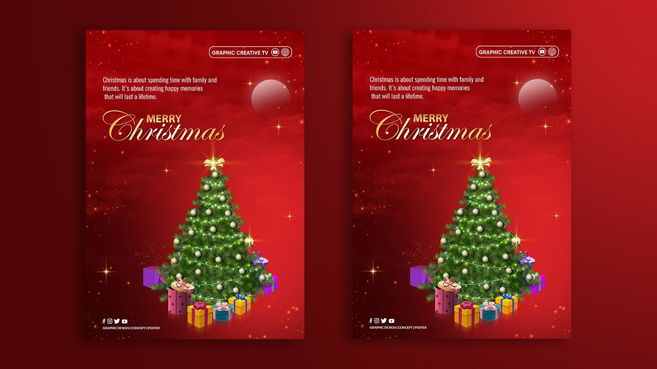 Christmas Poster Design 2021 | Christmas Banner Design | Christmas flyer Design 2021