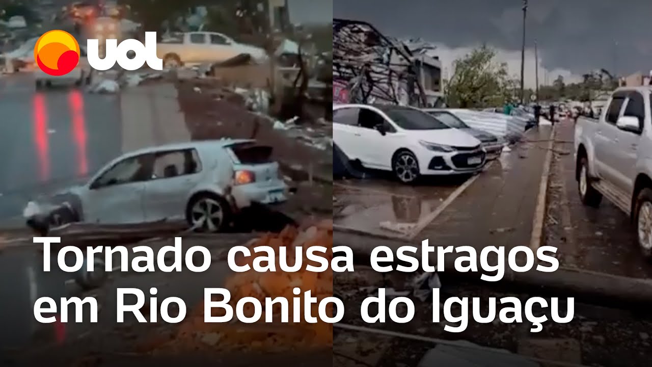 Tornado atinge Rio Bonito do Igua&ccedil;u (PR) e causa estragos no munic&iacute;pio; veja v&iacute;deos