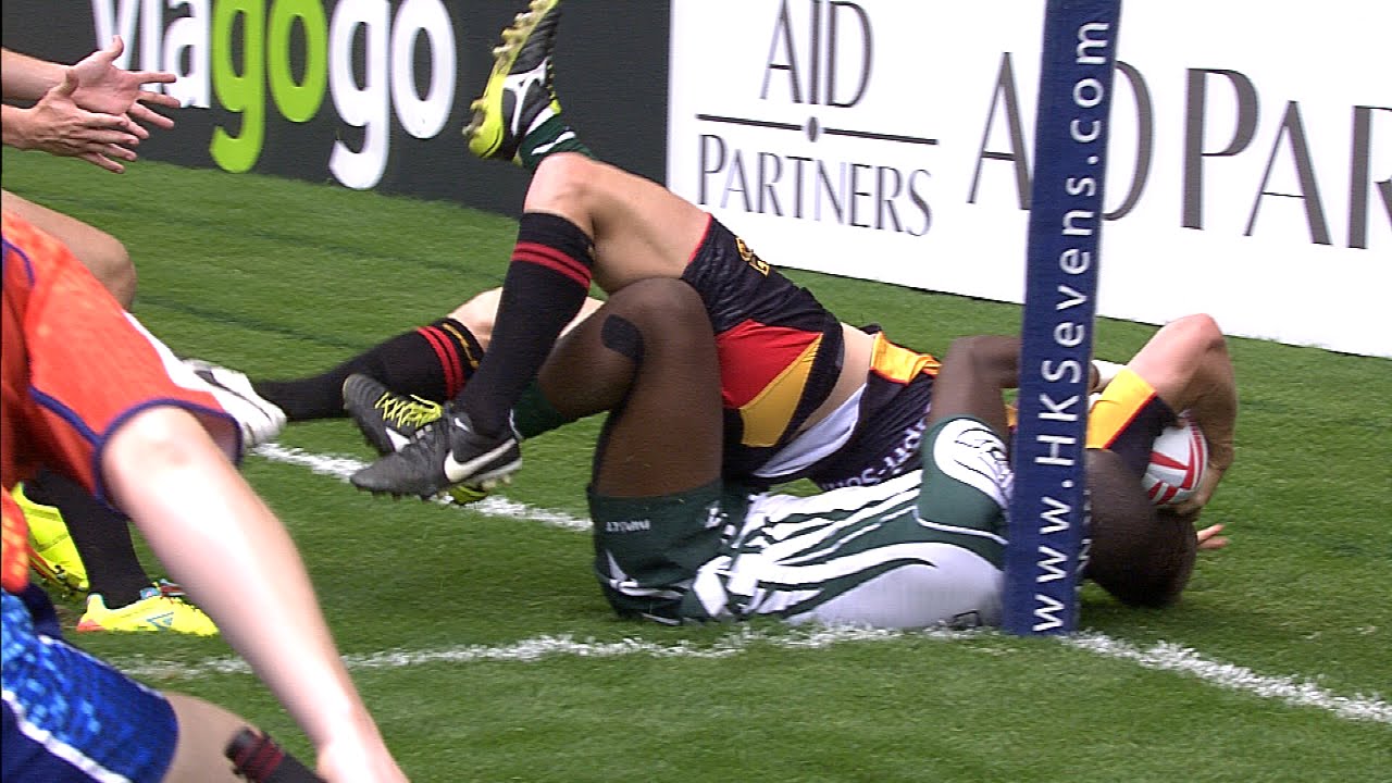 Amazing try saving tackle from Zimbabwe sevens star!