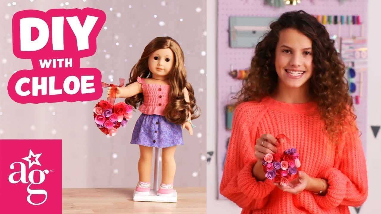 Create a Lovely Valentine's Day Rose Wreath | Doll DIY | @AmericanGirl
