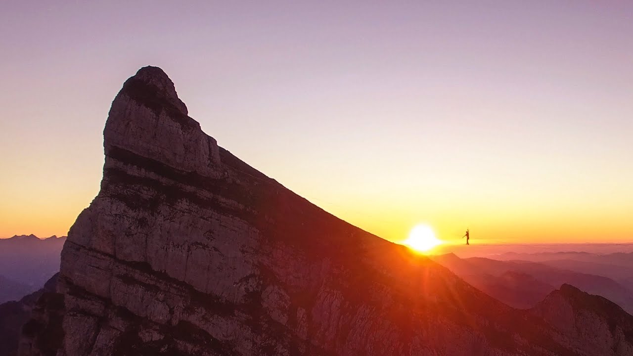 One year later  -  finally the lightning highline (540m) goes down