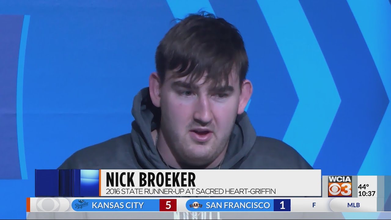 Former SHG lineman Nick Broeker works out at NFL Combine
