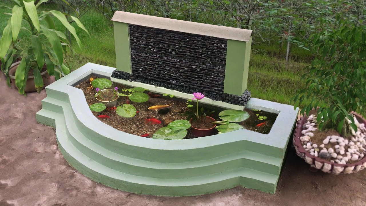 DIY fish aquarium with cement plants Cheap and easy making (Full)