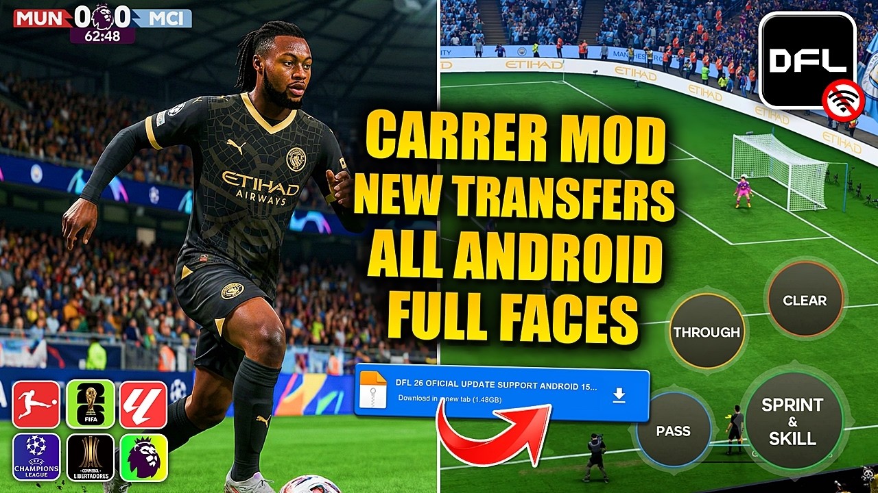 🔥 FIFA 16 MOD 2026 Android | Modo Carreira & Atualiza&ccedil;&atilde;o | DFL 26 DIRETO (Review & Gameplay)