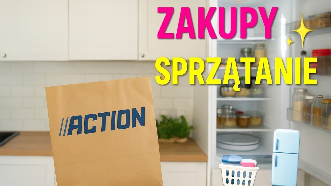 Zakupy w ACTION 🛒 + sprzątanie kuchni,  organizacja lodówki + pranie✨
