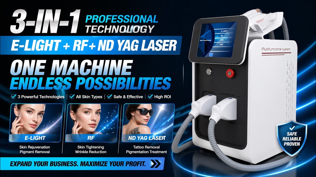 (LM-05) 3 in 1 ND yag laser radiofrequency IPL hair removal machine