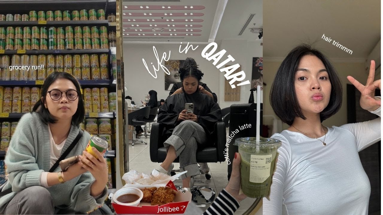 my life in qatar 🇶🇦 | laundry day, grocery run, haircut & jollibee! 🧺🍗