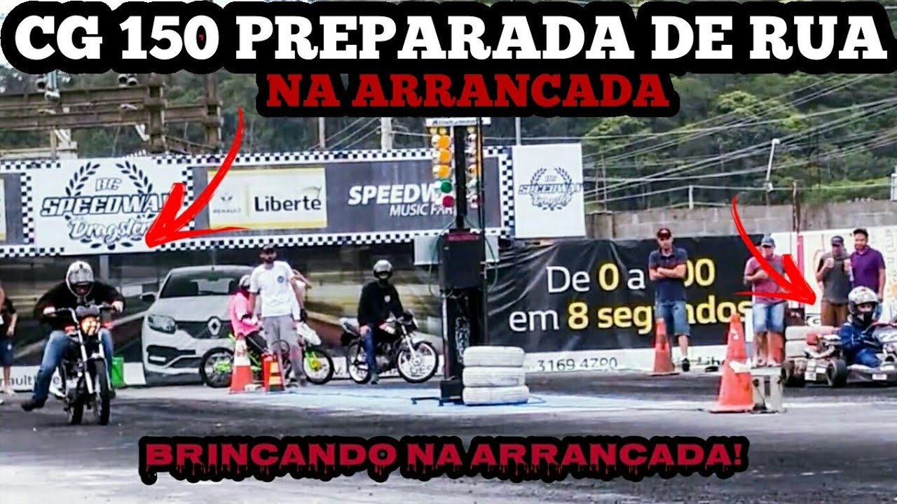 CG 150 Preparada de Rua Brincando na Arrancada. Pista livre, For&ccedil;a Livre - MotoFilmador999