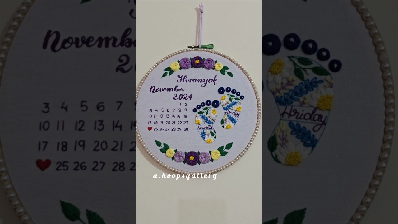 Tiny steps, timeless love 💜                                      #footprintsofhope #diy #embroidery