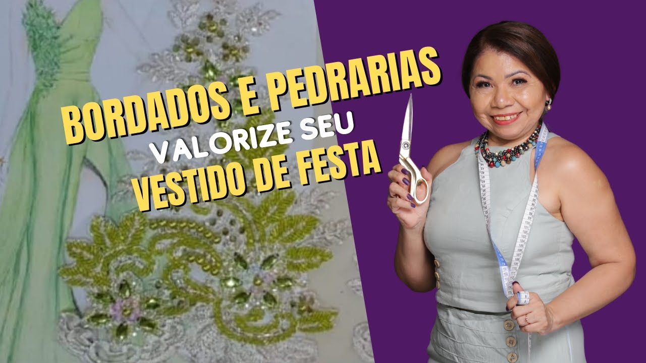 COMO REBORDAR UMA RENDA COM PEDRARIAS | Coloque o tom desejado na renda do seu vestido de festa