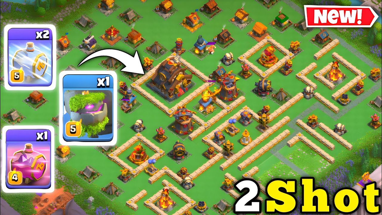 2 Shot Max Capital Peak With Mountain Golem 🗿| Clan Capital