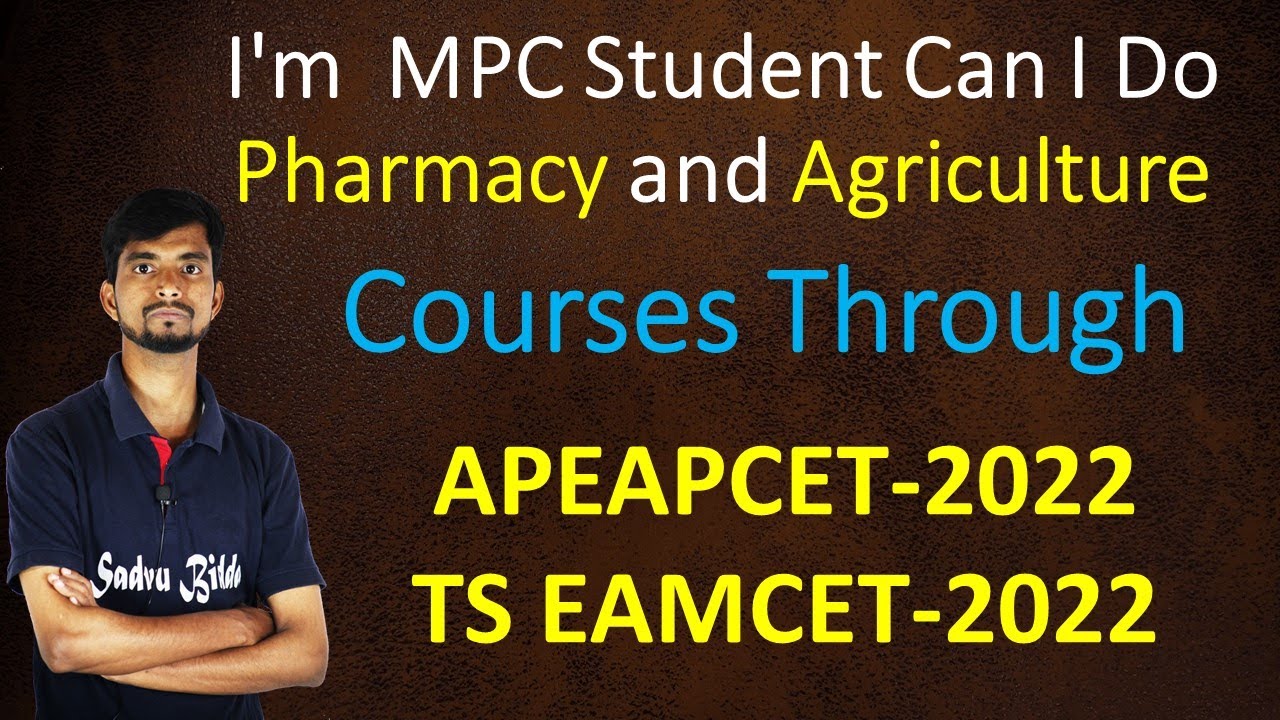 MPC Students Can Do Pharmacy EAMCET|MPC Students Can Do Agri EnggMPC course Eligible for B Pharmacy
