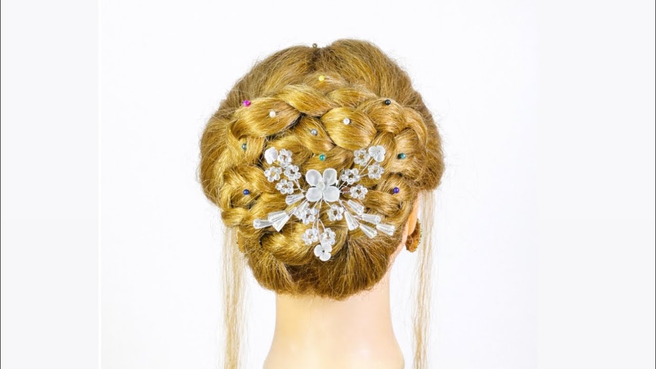 Elegant Bridal Bun Hairstyle with Braids | Wedding Hairstyle Tutorial