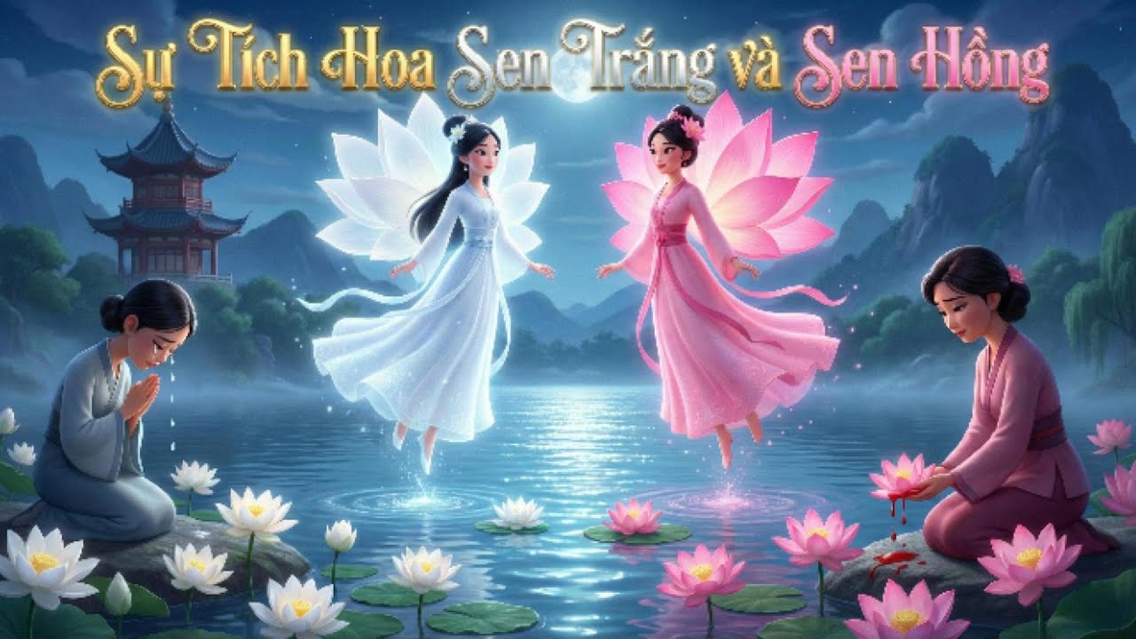 🌸 “Sự Tích Hoa Sen Trắng Và Sen Hồng” 🎋🔥#storyanimationviet #youtubeshorts #hoathinh3d #sựtích