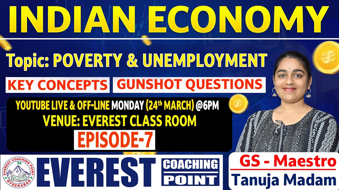 Indian Economy: Key Concepts and PYQs for All Competitive Examinations by Tanuja Madam EPISODE-7