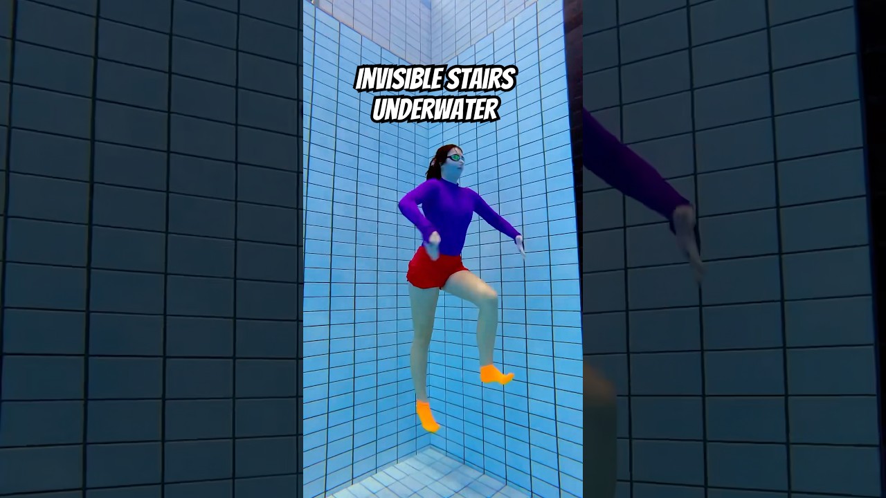 Walking Up INVISIBLE Stairs Underwater 🌊