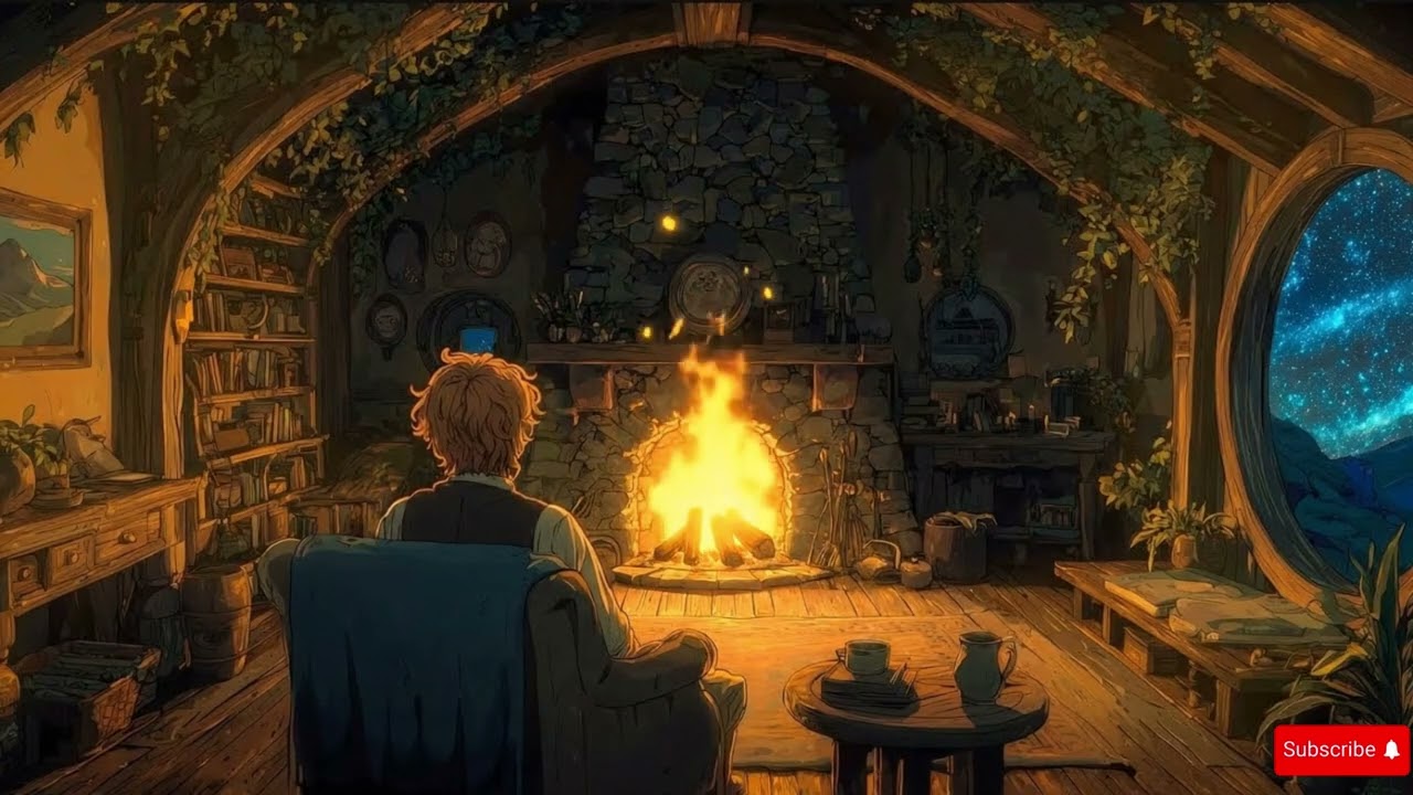 A Cozy Fantasy Night 🌙 Campfire & Forest Ambience