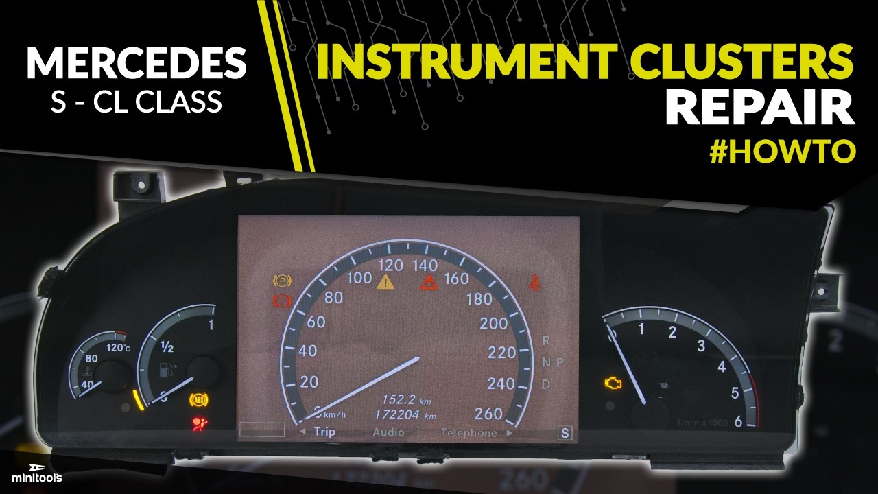 Mercedes S-Class W221 / CL-Class C216 instrument cluster repair – TFT LCD display replacement