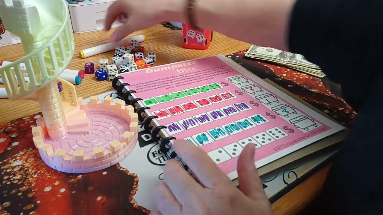 Games Dumpster Dice, Saveopoly, Sweets for my Sweet, and a new game 