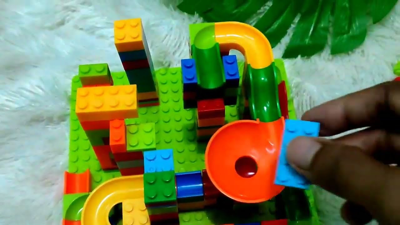 marble run ASMR TUTORIAL PASANG BLOCKS LEGO MARBLE RUN RACE