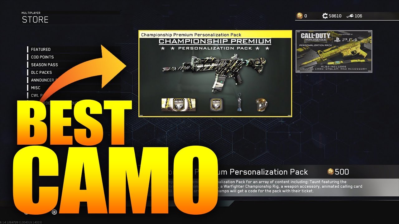 COD IW CWL CAMO PERSONALIZATION PACK