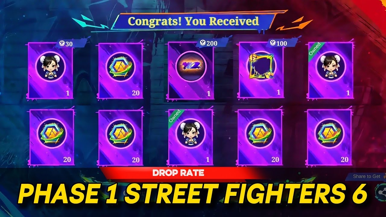 ‼️DROP RATE‼️ STREET FIGHTERS 6 PHASE 1 😌👍