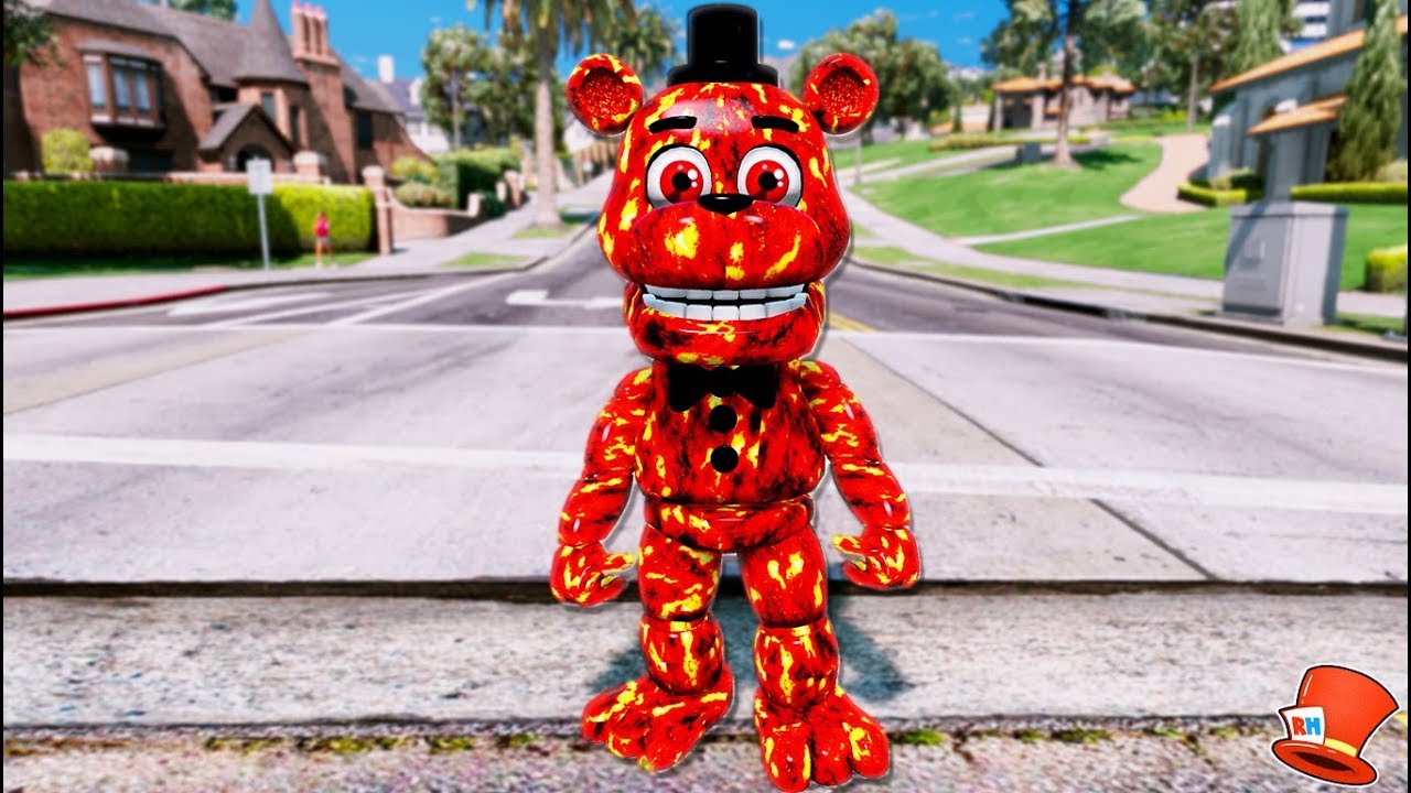NEW ADVENTURE LAVA FREDDY ANIMATRONIC! (GTA 5 Mods FNAF RedHatter)