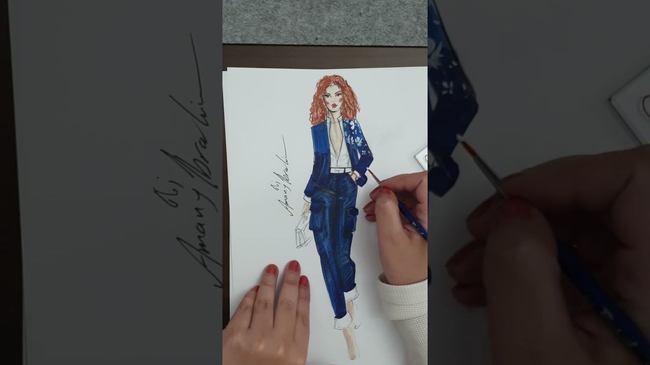 تصميم أزياء: رسم الورود باستخدام الجواش الأبيض👩‍🎨
