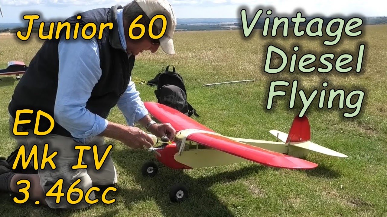 Junior 60 & ED MkIV 3.46cc - Vintage Diesel Flying - 2 Channel Balsa RC Aeroplane