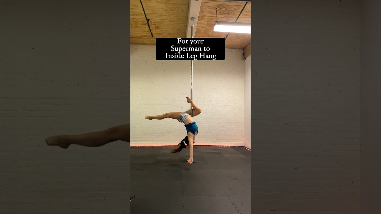 How to do the pole trick Superman to Inside Leg Hang // Pole Dance Tutorial #polefitness #poledance