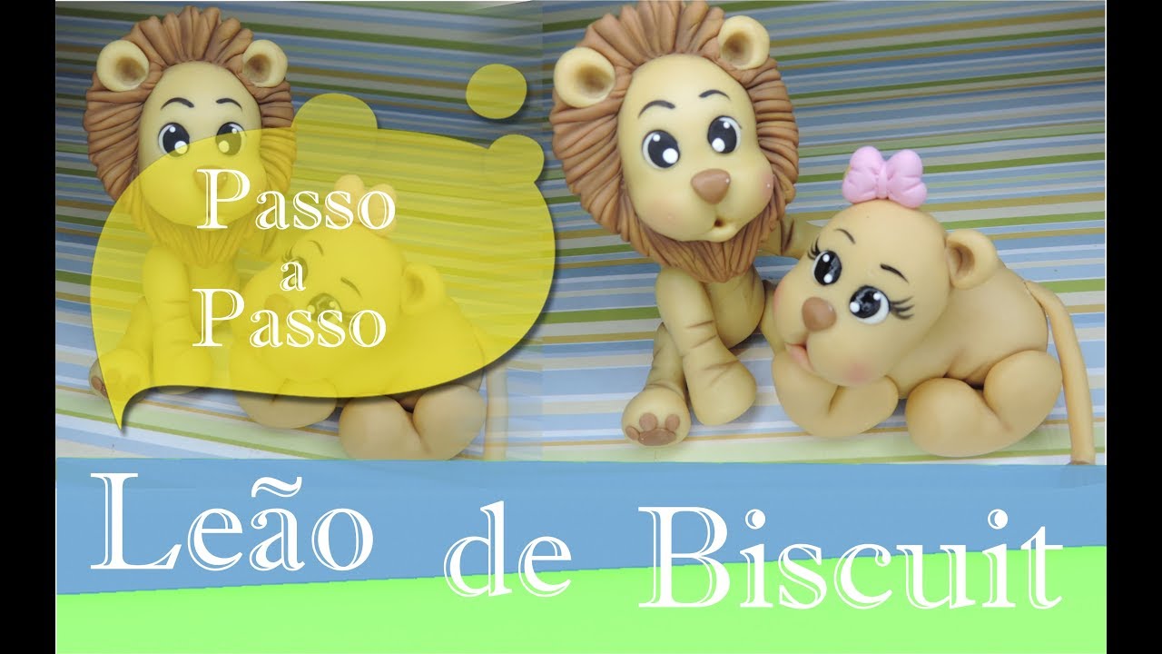 Leão de biscuit/ Como fazer leão em biscuit DIY
