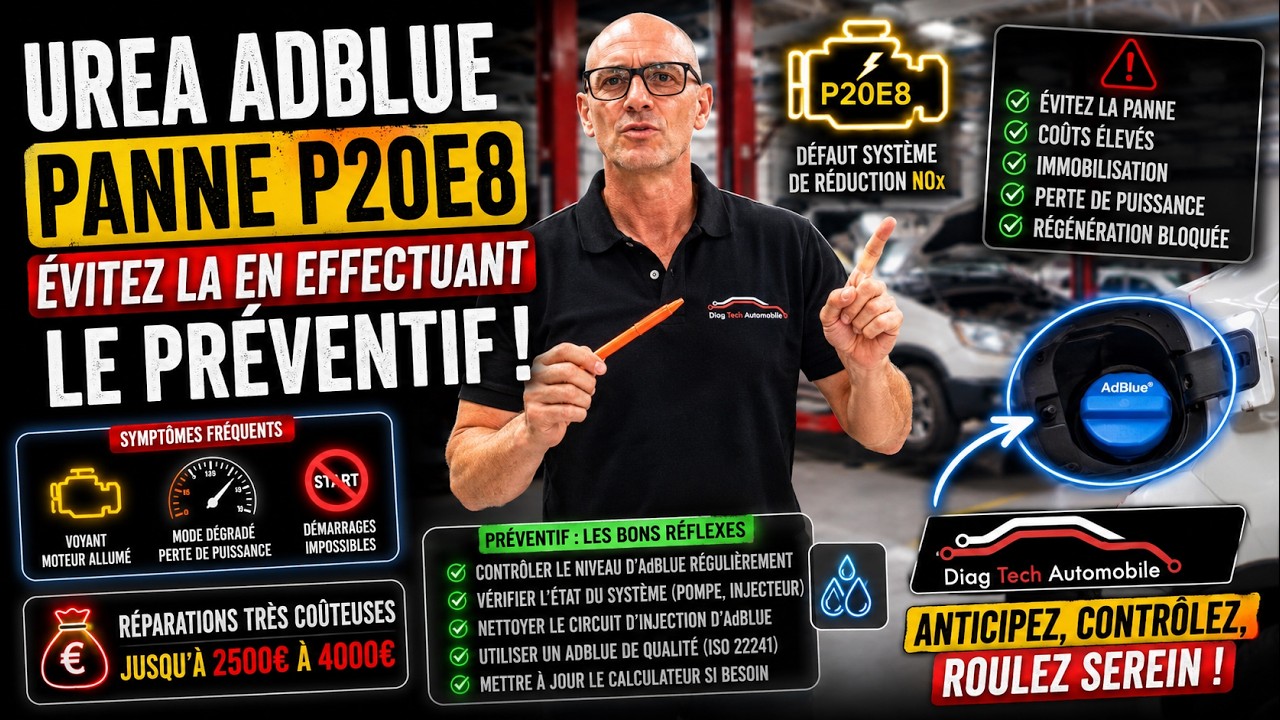 UREA Adblue panne P20E8, évitez la en effectuant le préventif