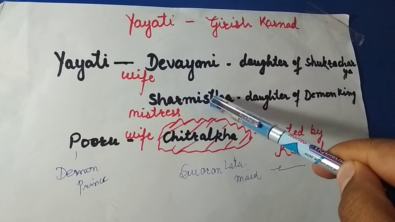 Summary of Yayati by Girish Karnad in hindi