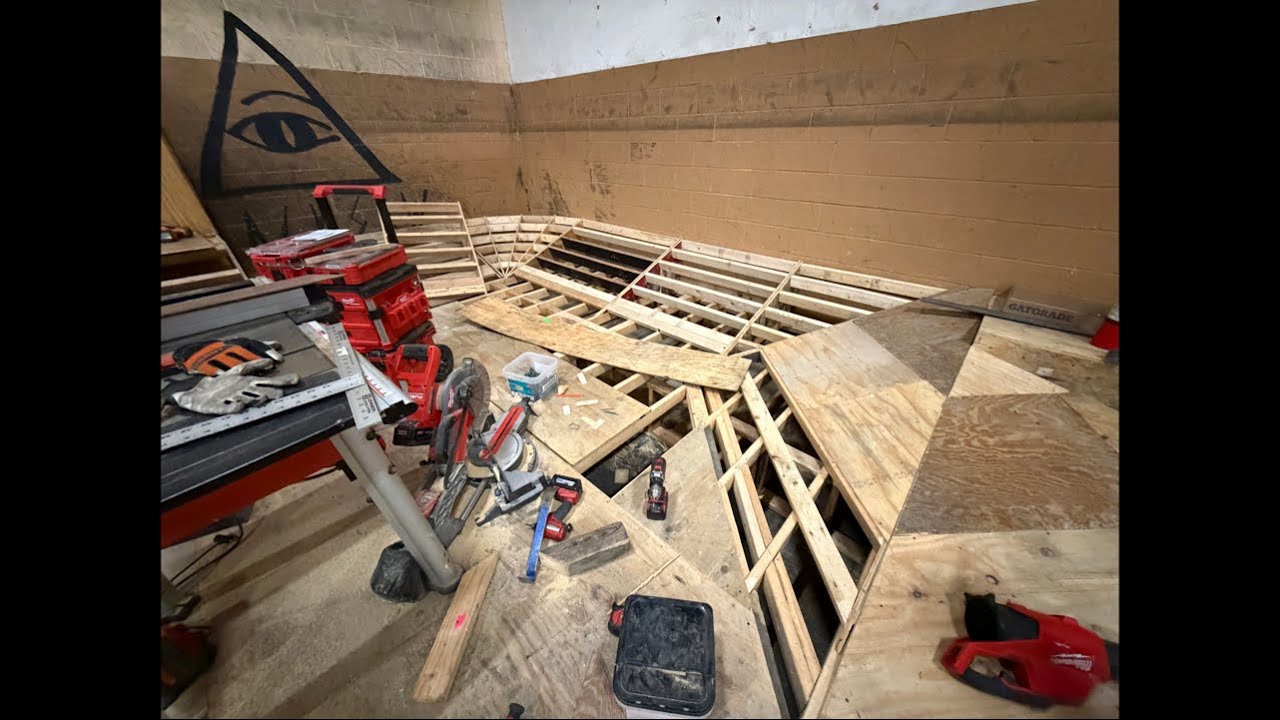 Skatepark ramp building @ Breaking Free Skatepark. Rochester NY 1/15/2026