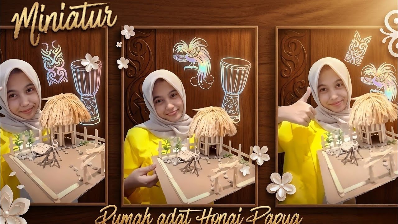 Miniatur Rumah Adat Honai-Papua